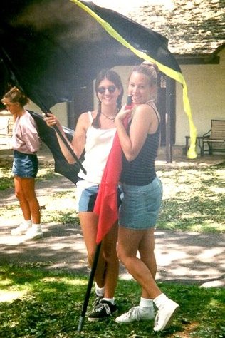 Crystal and Kelly at Color Guard Camp - August 1998