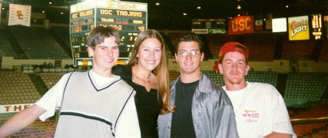 Crystal and boys at USC Basketball