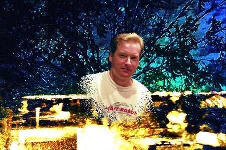 This is me, the Las Vegas skyline at night, and a bush all superimposed and stuff.